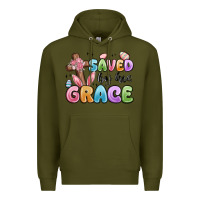 Army Green saved by his grace Premium Hoodie - MaliasSmallBusiness