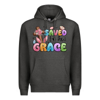 Charcoal Heather saved by his grace Premium Hoodie - MaliasSmallBusiness