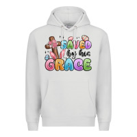 Dove Grey saved by his grace Premium Hoodie - MaliasSmallBusiness