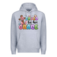 Heather Grey saved by his grace Premium Hoodie - MaliasSmallBusiness