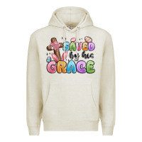 Oatmeal Heather saved by his grace Premium Hoodie - MaliasSmallBusiness