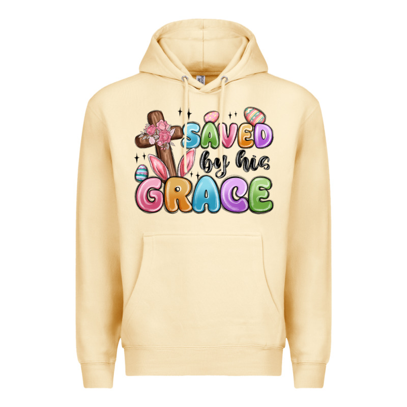 Saved By His Grace Premium Hoodie by MaliasSmallBusiness | Teevron