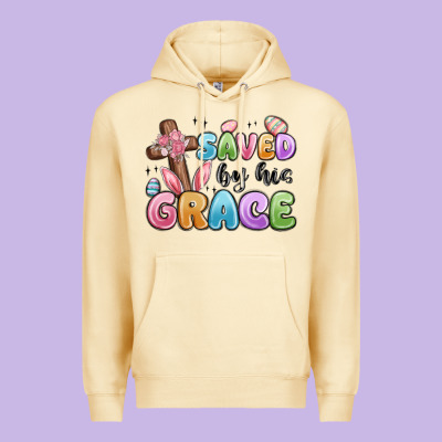 Saved By His Grace Premium Hoodie Designed By Maliassmallbusiness