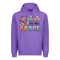 Purple saved by his grace Premium Hoodie - MaliasSmallBusiness