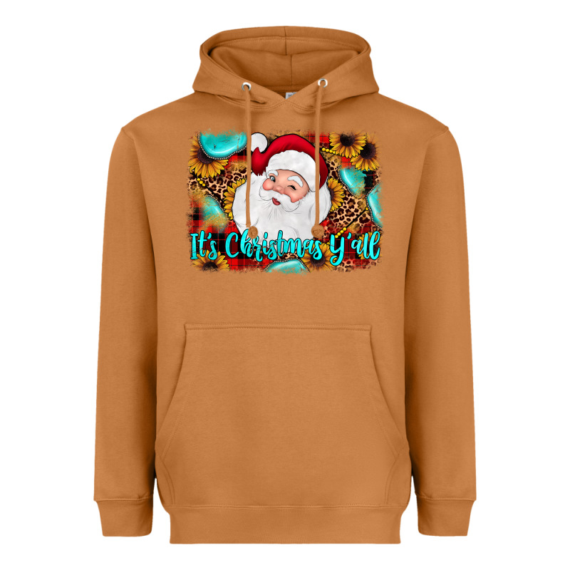 It's Christmas Y'all Background Heavyweight Hoodie by JahusDesignShop | Teevron