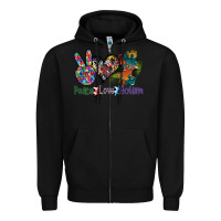 Black peace love autism Zipper Hoodie - SublimationCraftShop