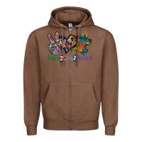 Chestnut peace love autism Zipper Hoodie - SublimationCraftShop