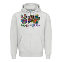Dove Grey peace love autism Zipper Hoodie - SublimationCraftShop