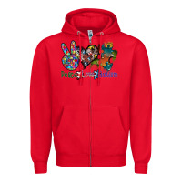 Red peace love autism Zipper Hoodie - SublimationCraftShop