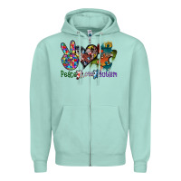 Seafoam peace love autism Zipper Hoodie - SublimationCraftShop