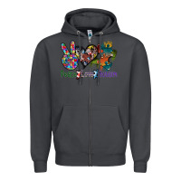 Smoke peace love autism Zipper Hoodie - SublimationCraftShop