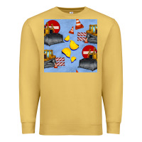 Antique Gold bulldozer seamles pattern Premium Sweatshirt - BundleAndBundleShop