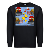 Black bulldozer seamles pattern Premium Sweatshirt - BundleAndBundleShop