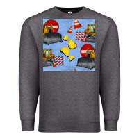 Charcoal Heather bulldozer seamles pattern Premium Sweatshirt - BundleAndBundleShop