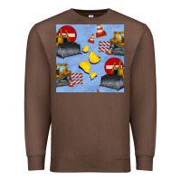 Chestnut bulldozer seamles pattern Premium Sweatshirt - BundleAndBundleShop