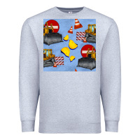 Heather Grey bulldozer seamles pattern Premium Sweatshirt - BundleAndBundleShop