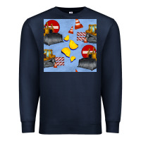 Navy bulldozer seamles pattern Premium Sweatshirt - BundleAndBundleShop