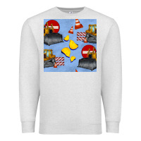 Oatmeal Heather bulldozer seamles pattern Premium Sweatshirt - BundleAndBundleShop
