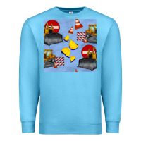 Ocean Blue bulldozer seamles pattern Premium Sweatshirt - BundleAndBundleShop