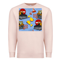 Pale Pink bulldozer seamles pattern Premium Sweatshirt - BundleAndBundleShop