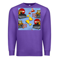 Purple bulldozer seamles pattern Premium Sweatshirt - BundleAndBundleShop