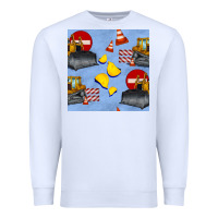 White bulldozer seamles pattern Premium Sweatshirt - BundleAndBundleShop