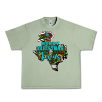 Oil Green Merry Christmas Texas Map Urban Heavy Tee - RanaPortraitStore