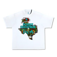 White Merry Christmas Texas Map Urban Heavy Tee - RanaPortraitStore