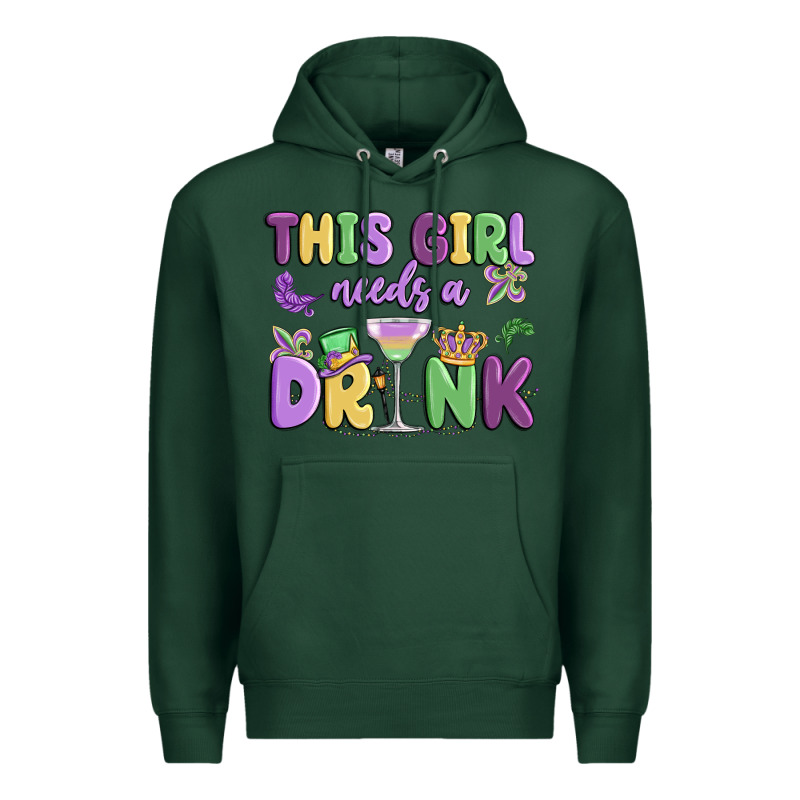 This Girl Needs A Drink Premium Hoodie by MaliasSmallBusiness | Teevron