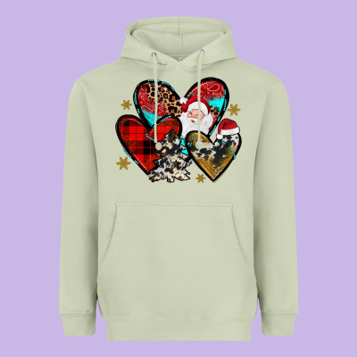 Christmas Heart Heavyweight Hoodie Designed By Jahusdesignshop