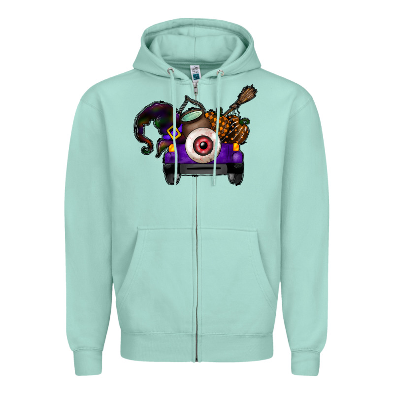 Halloween Truck Zipper Hoodie by CowhideDigitalArt | Teevron
