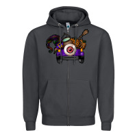 Smoke Halloween Truck Zipper Hoodie - CowhideDigitalArt