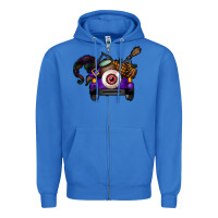 True Royal Halloween Truck Zipper Hoodie - CowhideDigitalArt