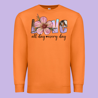 Love All Day Every Day Premium Sweatshirt Designed By Artiststas