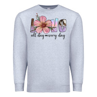 Heather Grey love all day every day Premium Sweatshirt - Artiststas
