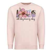 Pale Pink love all day every day Premium Sweatshirt - Artiststas