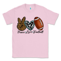 Bubblegum Pink peace love football Classic Tee - RanaPortraitStore