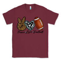 Burgundy peace love football Classic Tee - RanaPortraitStore