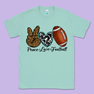 Peace Love Football Classic Tee Designed By Ranaportraitstore
