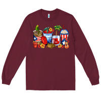 Burgundy puerto rico coffee cups Long Sleeve Tee - Zillion Design Studio