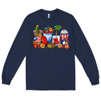 Navy puerto rico coffee cups Long Sleeve Tee - Zillion Design Studio
