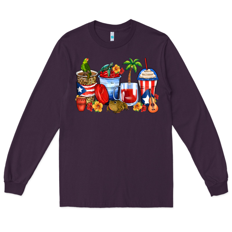 Puerto Rico Coffee Cups Long Sleeve Tee by Zillion Design Studio | Teevron