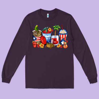 Puerto Rico Coffee Cups Long Sleeve Tee Designed By Zillion Design Studio