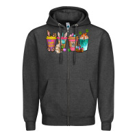 Charcoal Heather Easter coffee drinks Easter Day Zipper Hoodie - Neo Western
