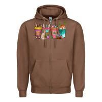 Chestnut Easter coffee drinks Easter Day Zipper Hoodie - Neo Western