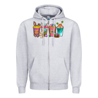 Heather Grey Easter coffee drinks Easter Day Zipper Hoodie - Neo Western
