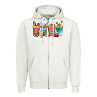 Oatmeal Heather Easter coffee drinks Easter Day Zipper Hoodie - Neo Western