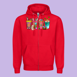 Easter Coffee Drinks Easter Day Zipper Hoodie Designed By Neo Western