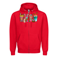 Red Easter coffee drinks Easter Day Zipper Hoodie - Neo Western