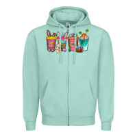 Seafoam Easter coffee drinks Easter Day Zipper Hoodie - Neo Western
